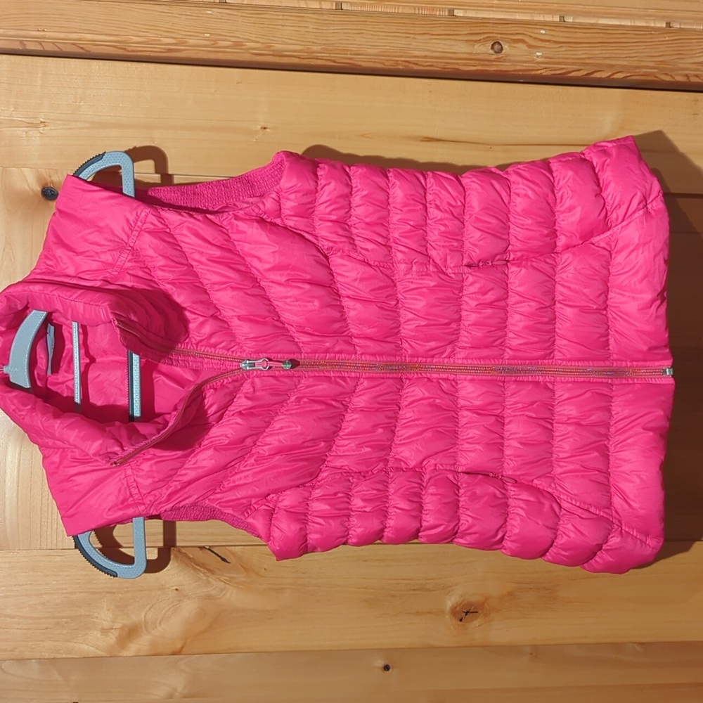 Athleta Downalicious Puffer Vest Water-Resistant Down Pink Sz Medium